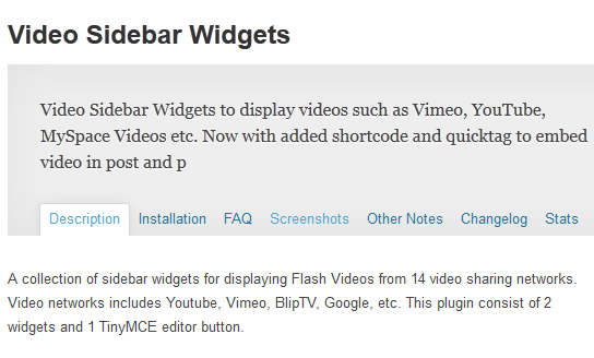 video widgets