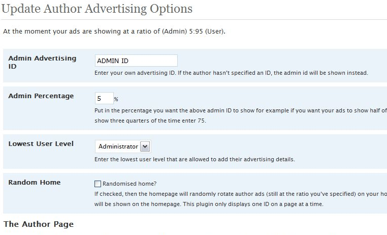 author advertising plugin