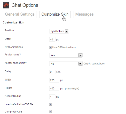chat options