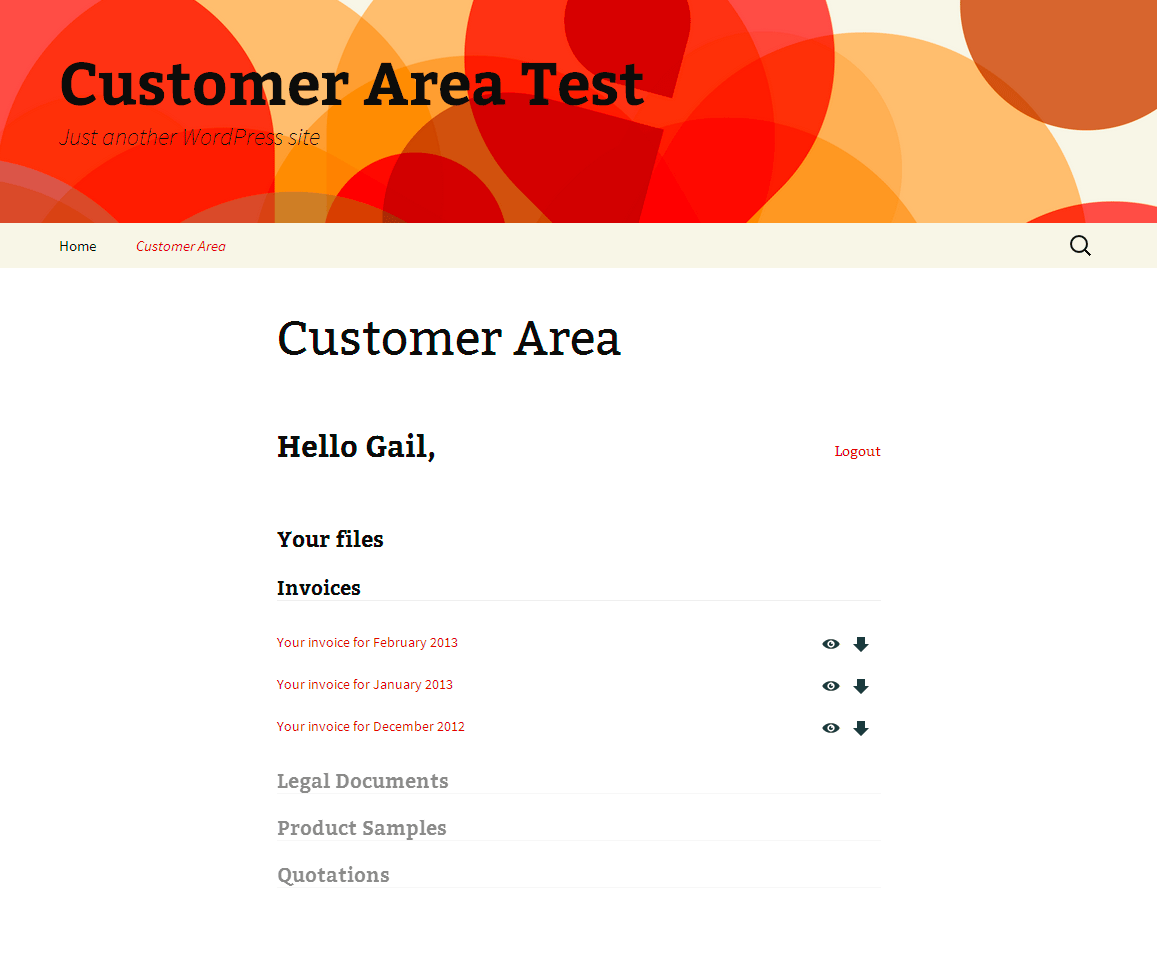 customer area