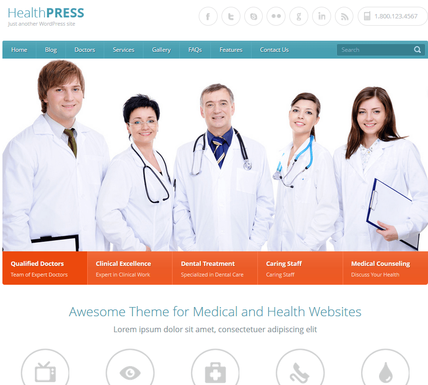 Медицинский сайт вопросов. Здоровье сайта WORDPRESS. Excellence Expert. Hospital website.