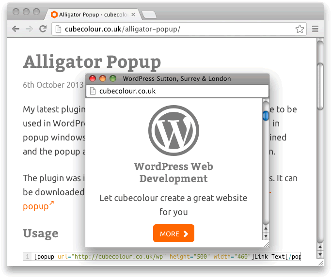 how to add a popup link to wordpress