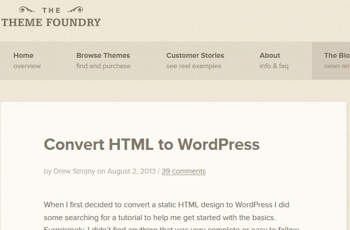 html to wordpress