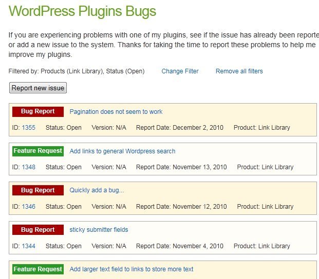 wordpress bugs