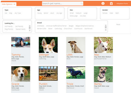 Dog sales adoption sites