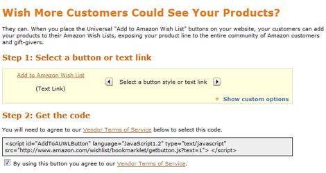 Amazon wishlist bookmarklet