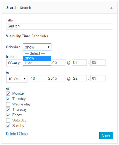 Widget-Visibility-Time-Scheduler