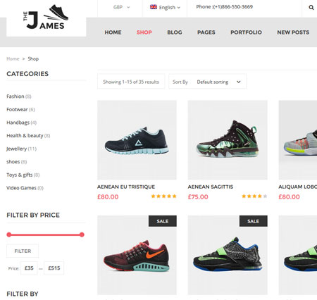 5 WordPress Themes for Selling Shoes 