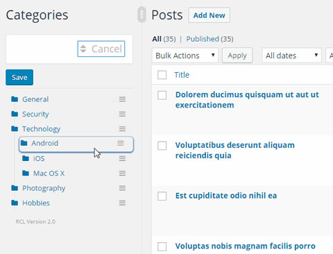 RCM Dynamic Category Management Plugin for WordPress - WP Solver 1