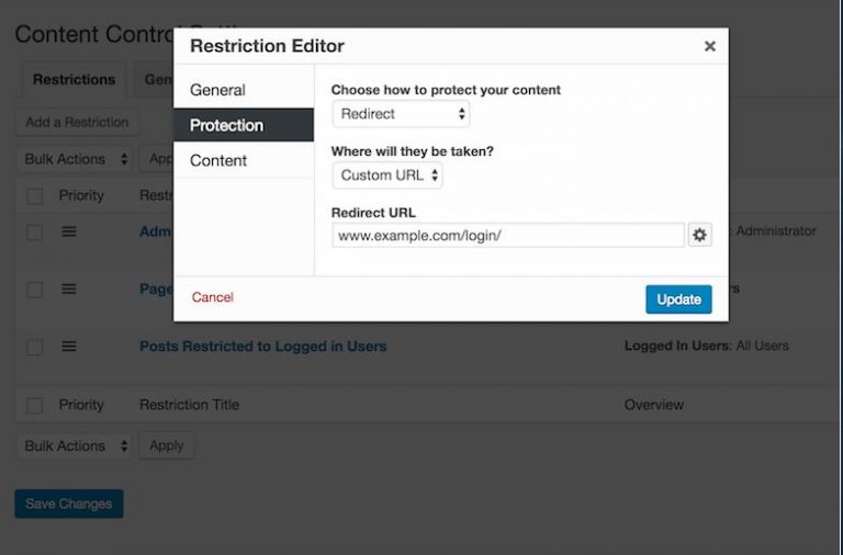 content control wordpress plugin
