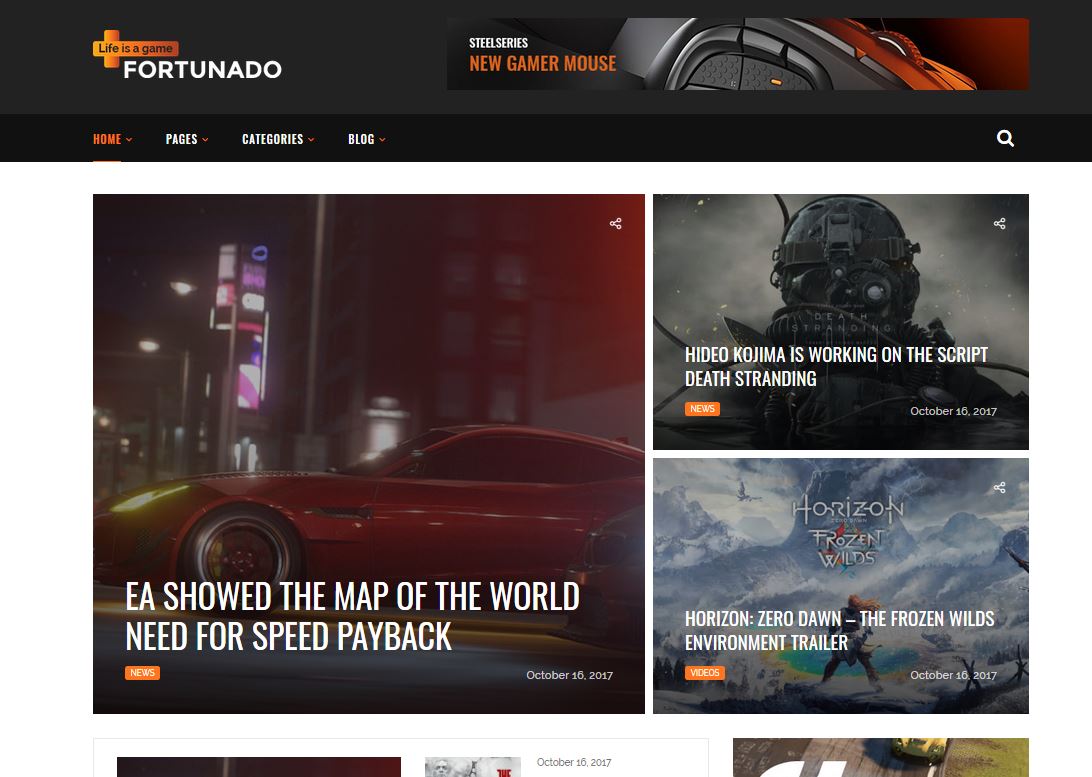 Gaming WordPress Theme - Twitch and Integration