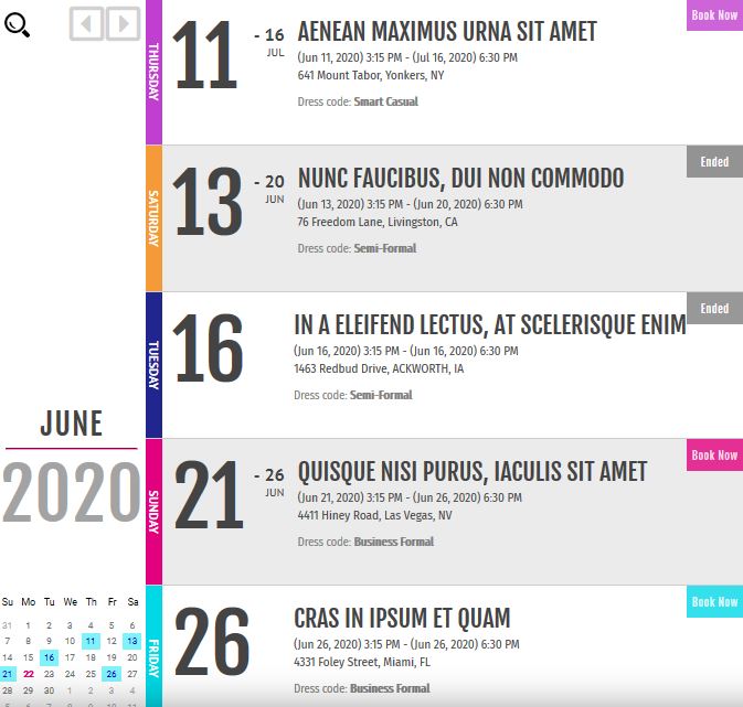 EventZilla Event Calendar for WPBakery Page Builder WP Solver
