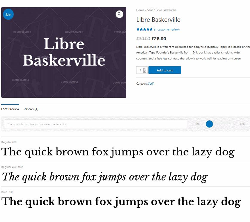 Jeg Font Preview - WooCommerce Extension WordPress Plugin by jegtheme