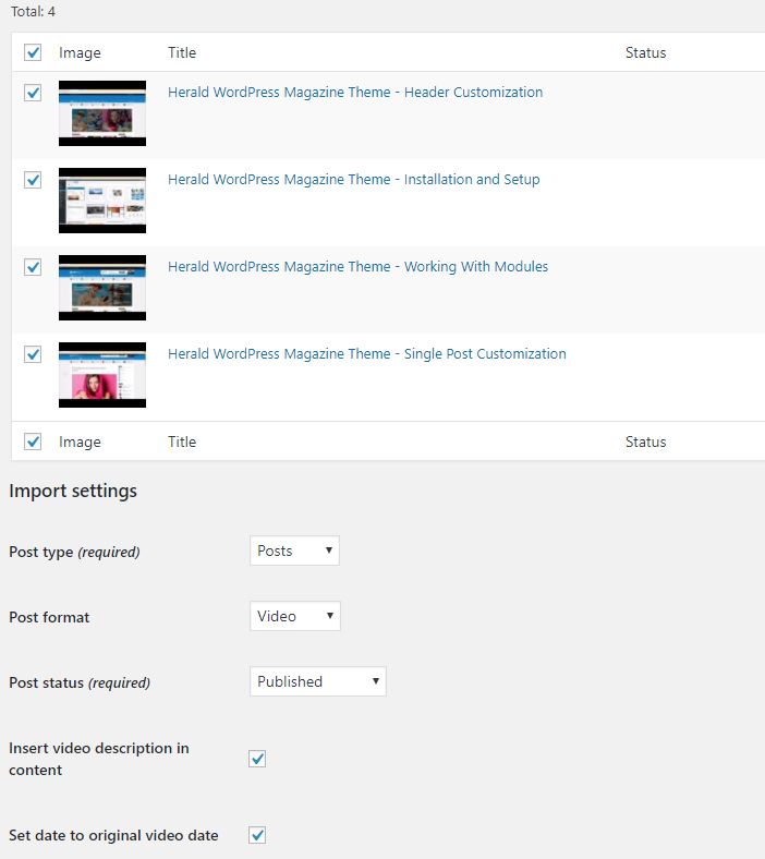 Meks Video Importer for WordPress 1