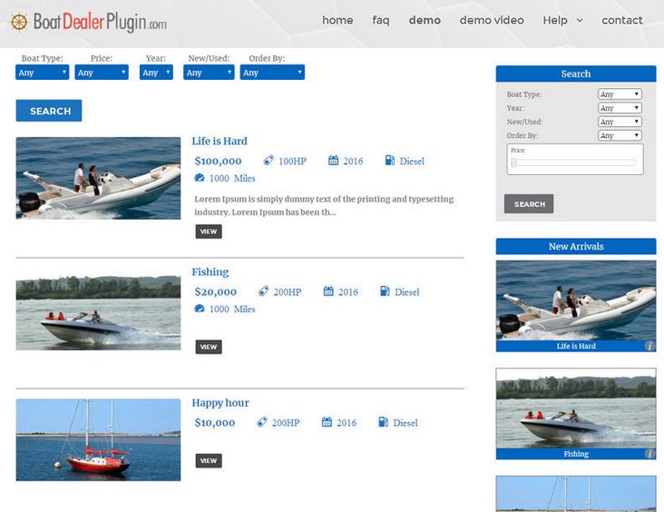 Boat Dealer WordPress Plugin - WP Solver 1