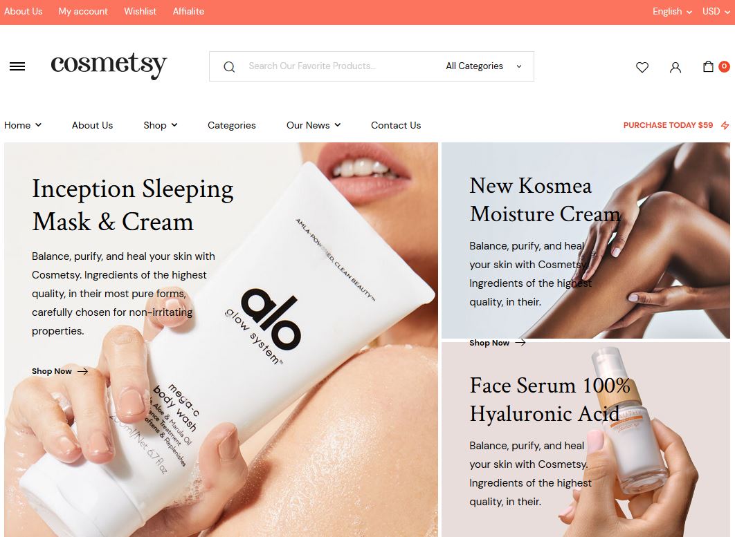 15+ WordPress Themes for Cosmetics Shops & Beauty Product Stores 3