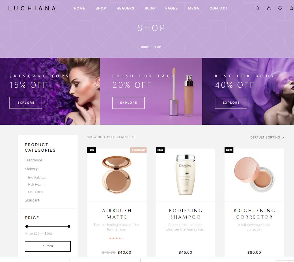 15+ WordPress Themes for Cosmetics Shops & Beauty Product Stores 6