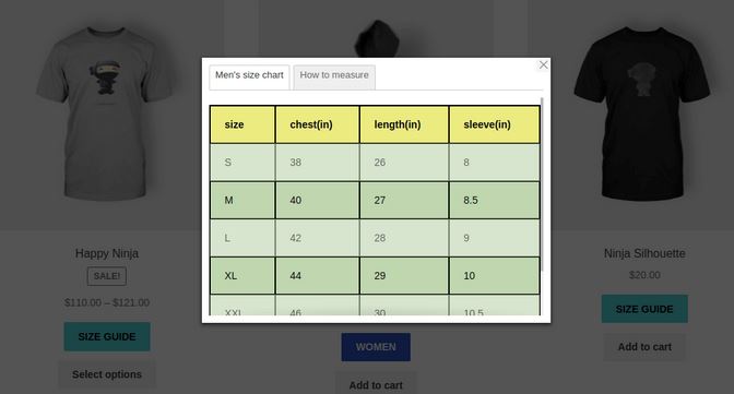 4 Product Size Chart WooCommerce Plugins 3