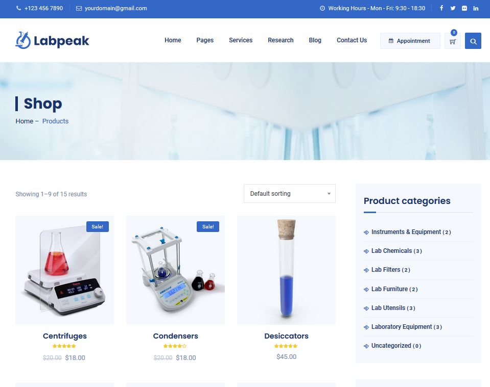 15 WordPress Themes for Science Research Labs 6