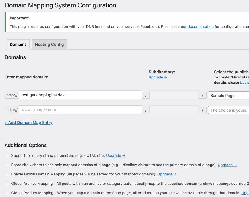 wordpress domain mapping